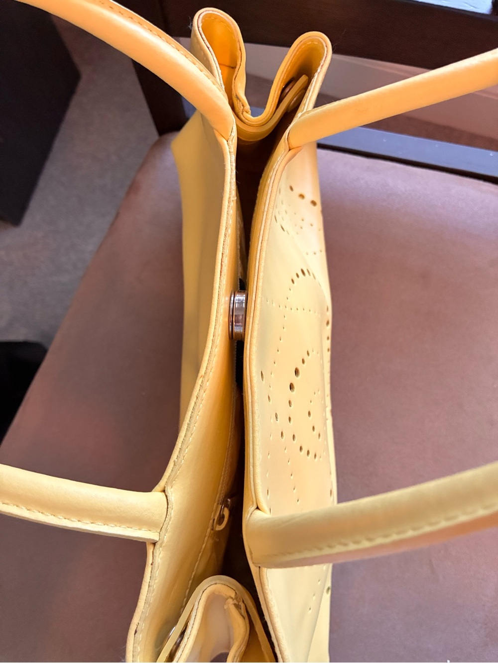Furla Yellow Perforated Spiral Shoulder Bag - Picture 7 of 7